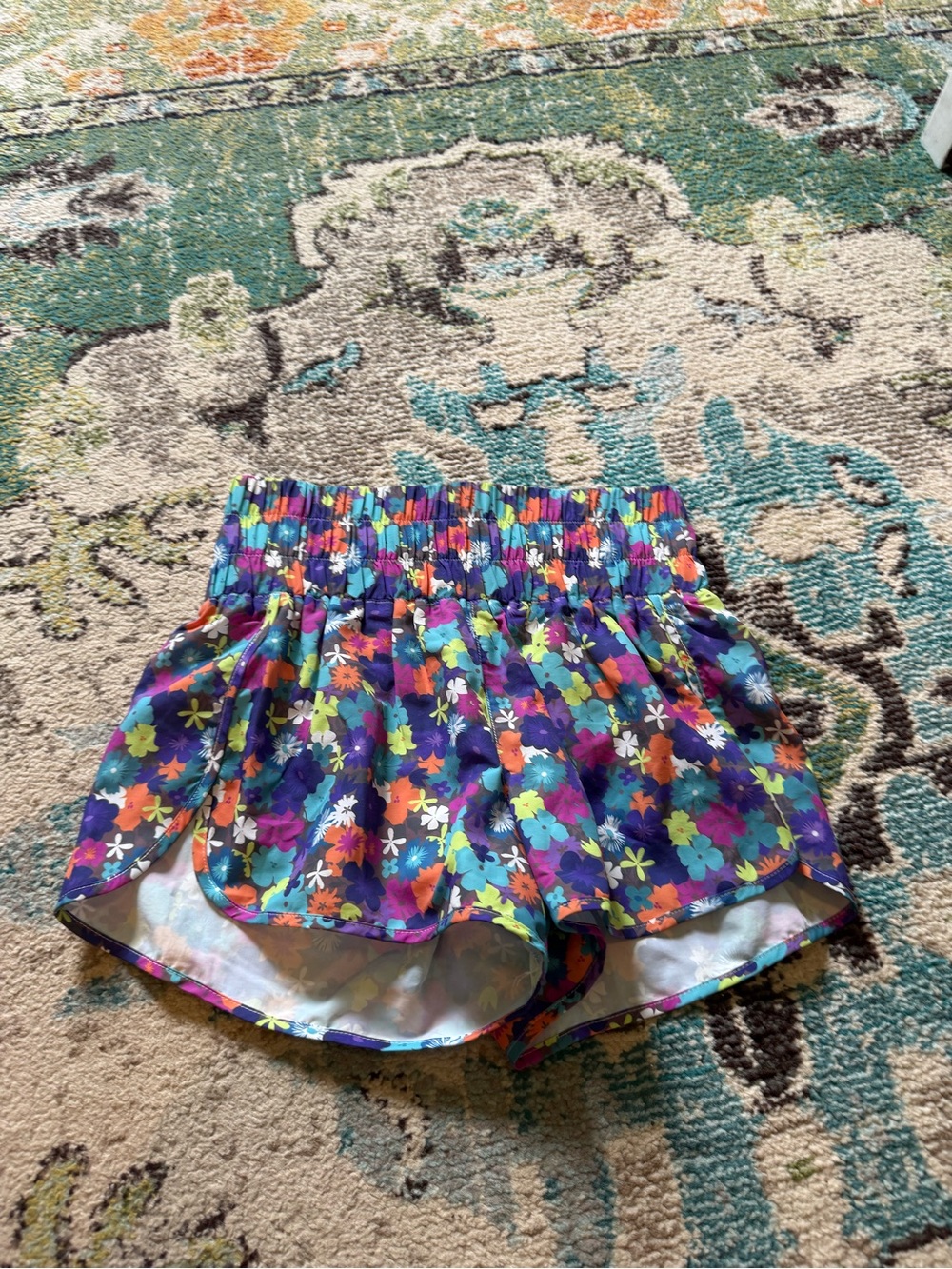 SSYS Multicolor Floral High Waist Running Shorts Size Medium - Picture 2 of 6